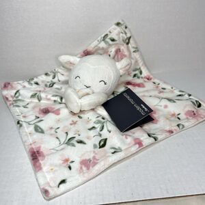 Modern Moments Gerber Ivory Sheep Lovey Security Baby Blanket Pink Floral Plush